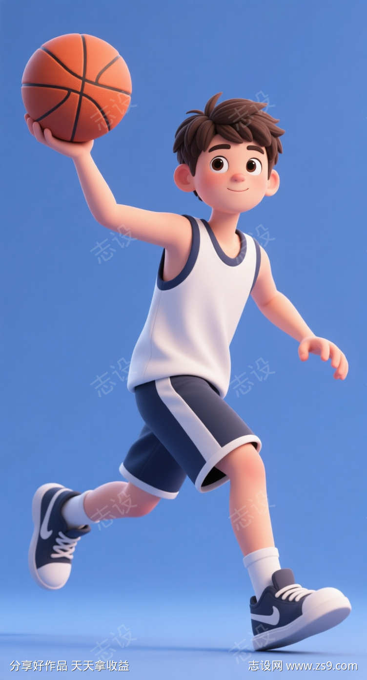 打篮球插画素材