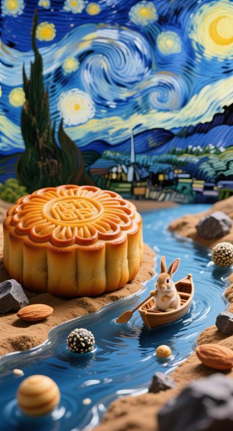 中秋节快乐_AI图片下载_采样_752X1392像素-星空,划船,兔子-作品编号:2025100611433446-志.设`网