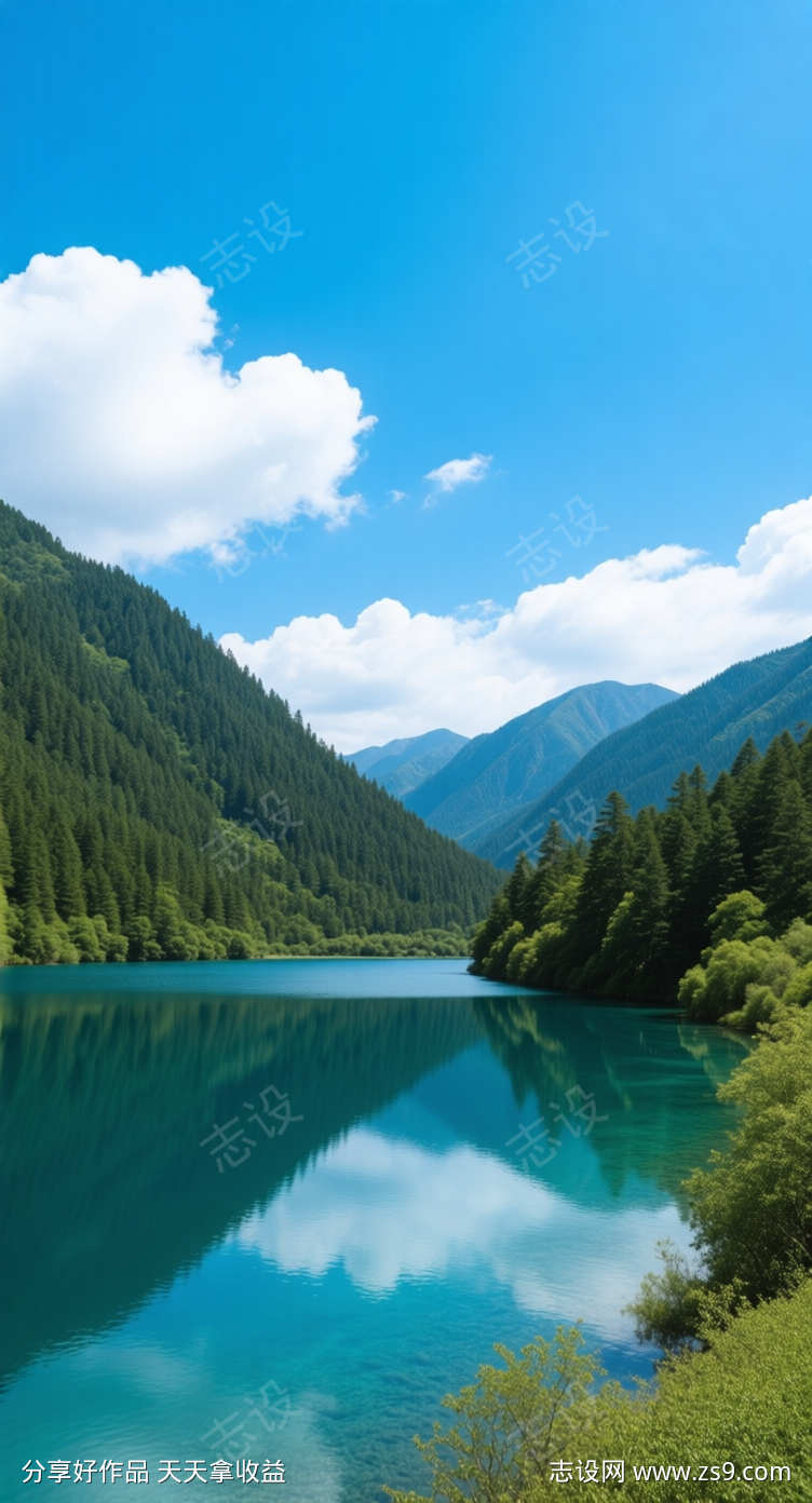 九寨沟风景区摄影图