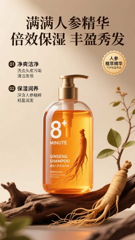 电商人参洗发水海报详情_AI图片下载_dpmpp_2m采样_720X1280像素-详情,海报,场景-作品编号:2025100611534420-志˱设‛ۛ网