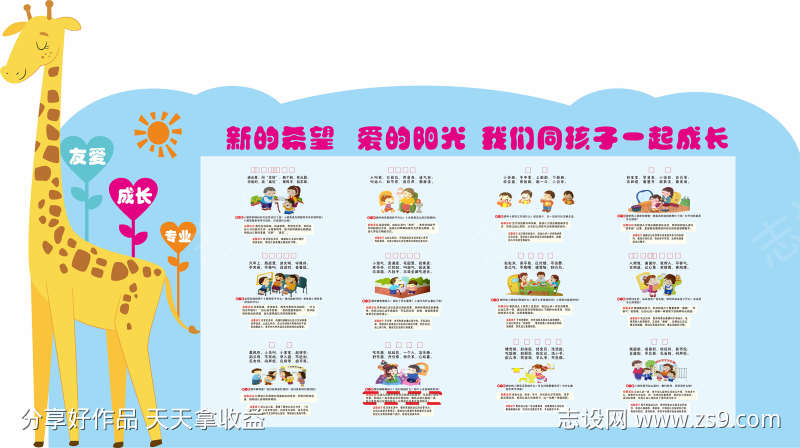 儿童生活成长文化墙