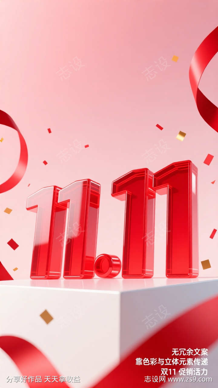 C4D立体感双11活动宣传海报