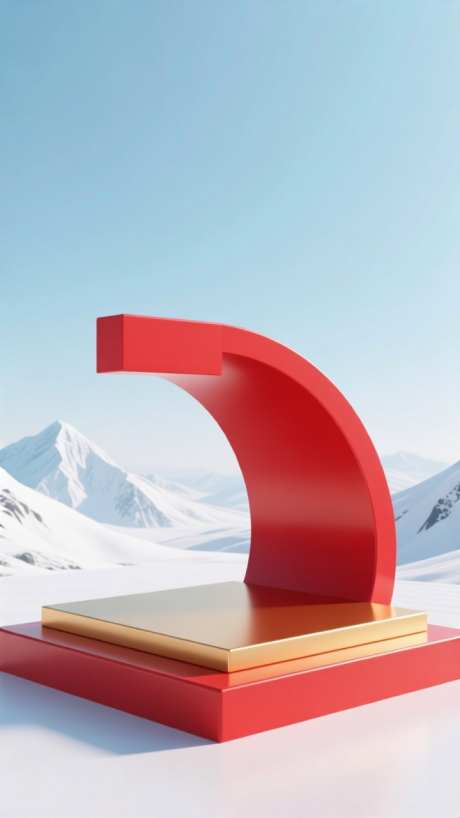C4D雪山背景电商产品红色展台海报场景_AI图片下载_dpmpp_2m采样_720X1280像素-海报,展台,红色-作品编号:2025100612191873-志ˇ设‘网