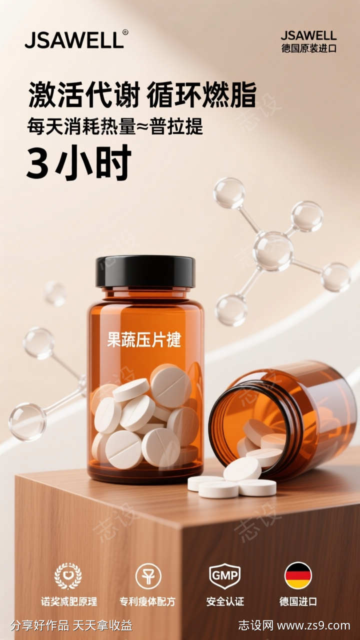 质感电商保健品宣传海报场景背景