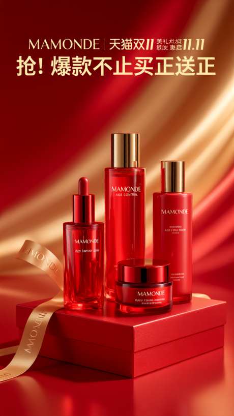 红色电商双11产品宣传海报_AI图片下载_dpmpp_2m采样_720X1280像素-场景,C4D,海报-作品编号:2025100612253408-志˜设′网