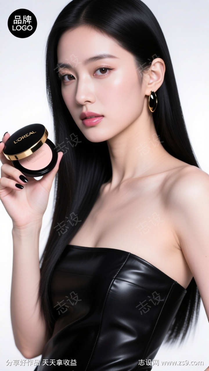 长直发美妆美女模特