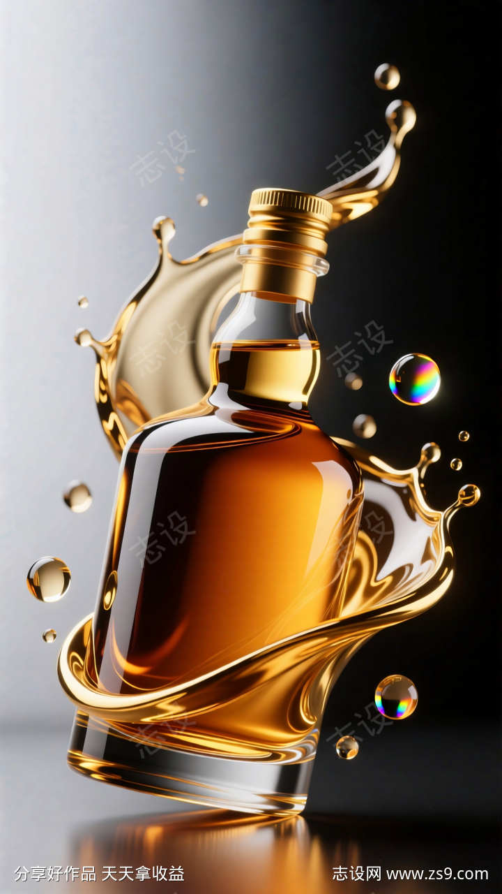 真实质感酒水产品宣传海报