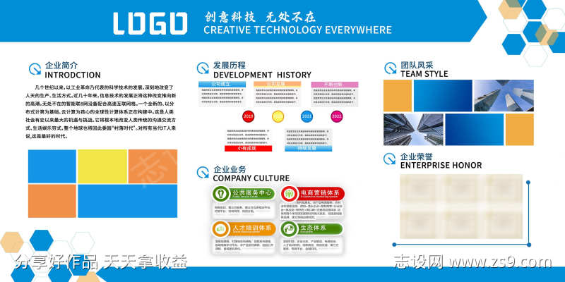 企业文化制度企业发展历程宣传展板