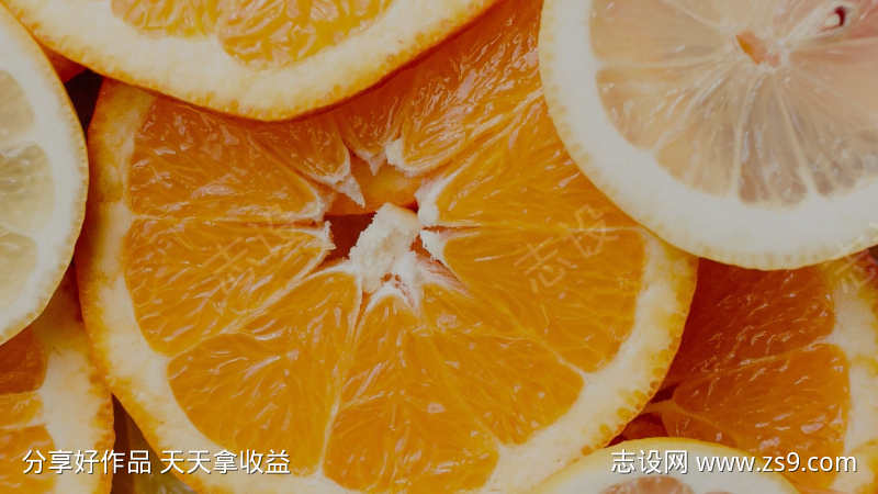 微距特写橙子切开