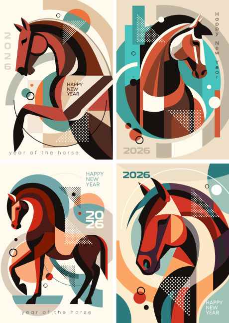 马年几何风格海报_源文件下载_AI格式_5011X7060像素-简约,时尚,潮流-作品编号:2025101015482284-志˯设ˈ̹网