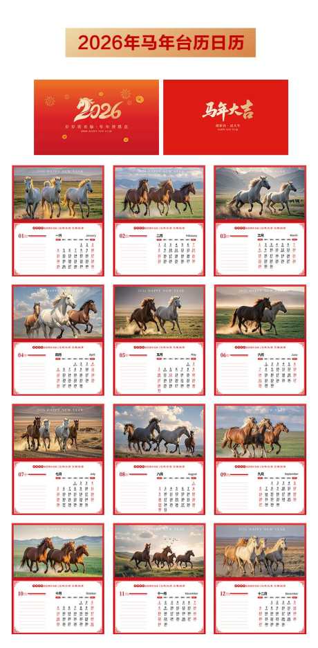 2026年马年台历日历_源文件下载_PSD格式_2953X3543像素-贺岁,新春,新年-作品编号:2025101016071668-志˰设ˆ网