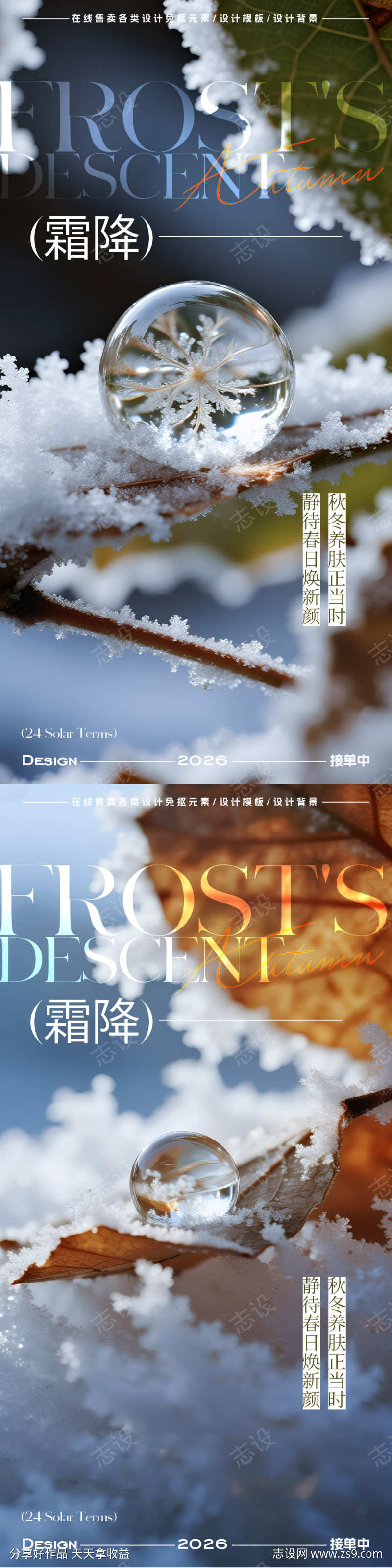 霜降节气海报