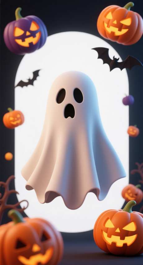 万圣节插画_AI图片下载_采样_752X1392像素-3D,插画,鬼怪-作品编号:2025101017138852-志‘设˯网