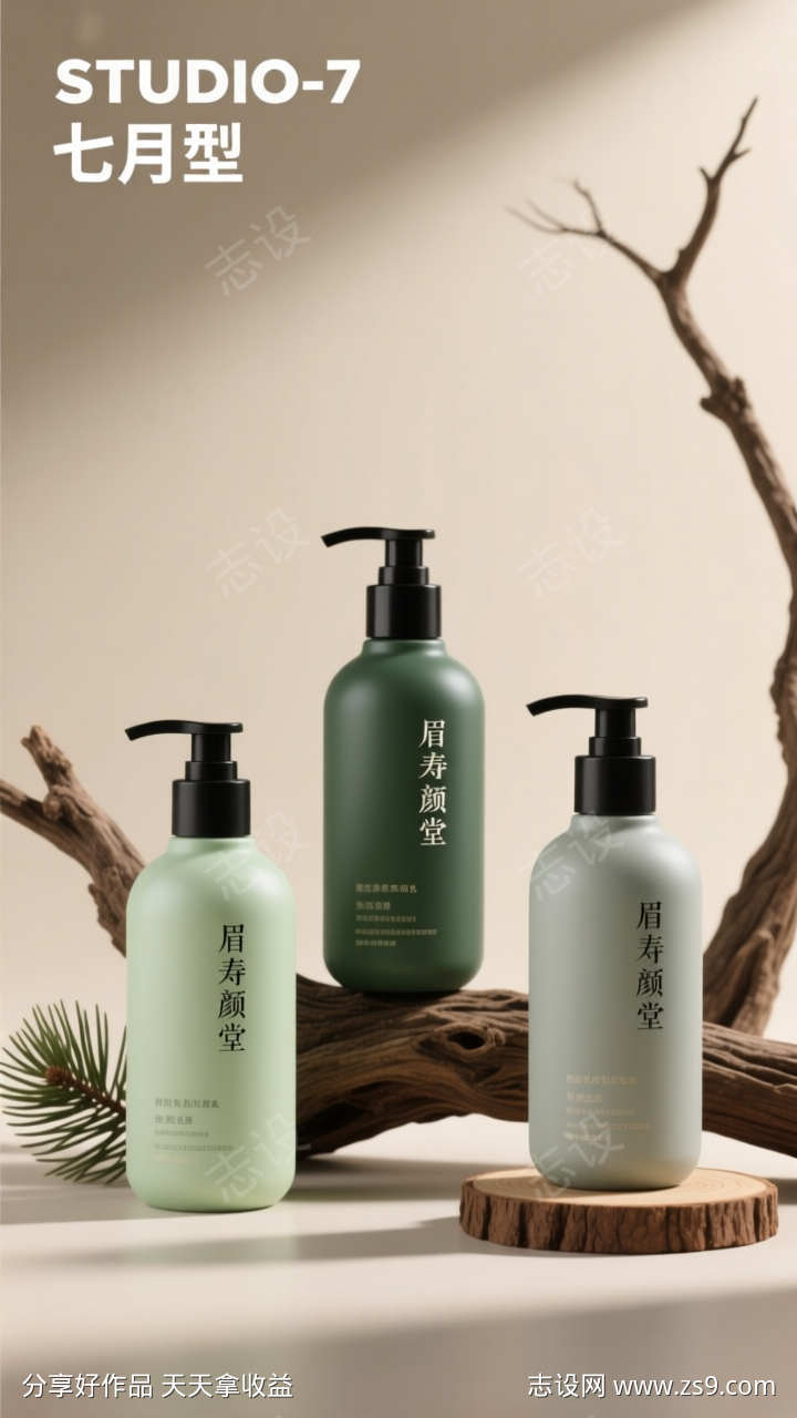 电商美妆洗护产品实拍场景海报