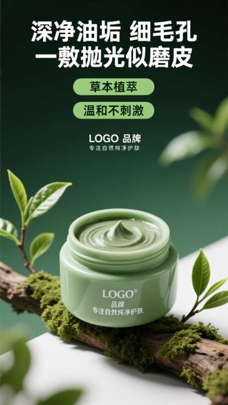 绿色清新电商美妆产品写实场景背景_AI图片下载_dpmpp_2m采样_720X1280像素-写实,植物,场景-作品编号:2025101112033015-志,设˜网