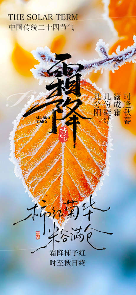 霜降节气海报_源文件下载_PSD格式_1080X2338像素-霜降,节气,秋天-作品编号:2025101210086441-志͵设ˌ网
