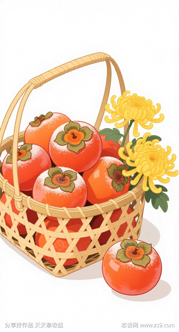 霜降重阳节插画