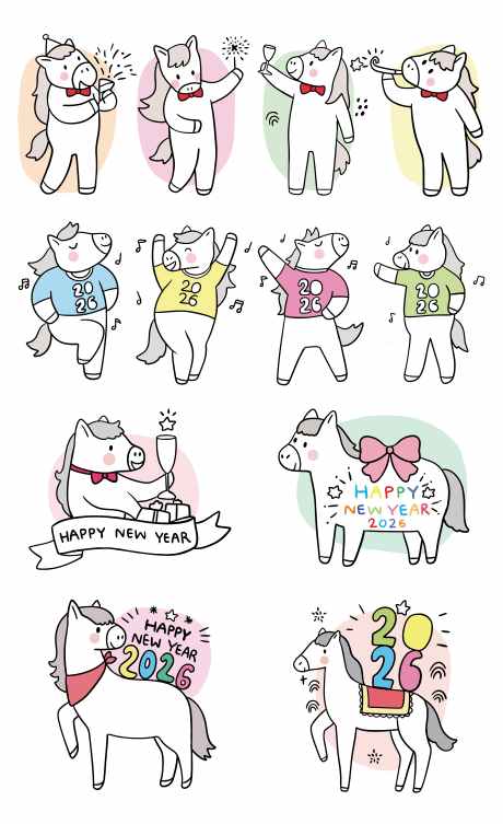 2026年马年IP卡通设计_源文件下载_AI格式_8135X13308像素-系列,贴纸,卡通-作品编号:2025101216378038-志·设ˈ̹网