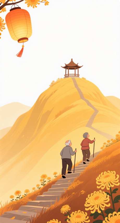 重阳节登高_AI图片下载_采样_752X1392像素-灯笼,重阳,老人-作品编号:2025101309195184-志˙设‛ۛ网