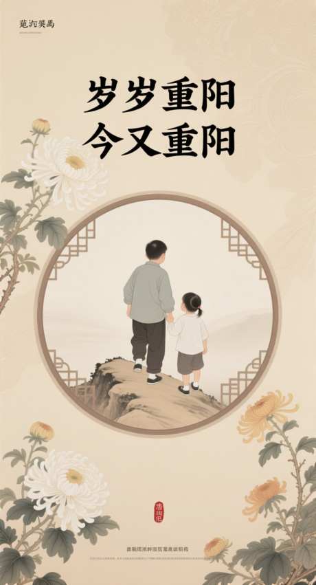 重阳节海报_AI图片下载_采样_752X1392像素-茱萸,菊花,节日-作品编号:2025101313165096-志˯设`网