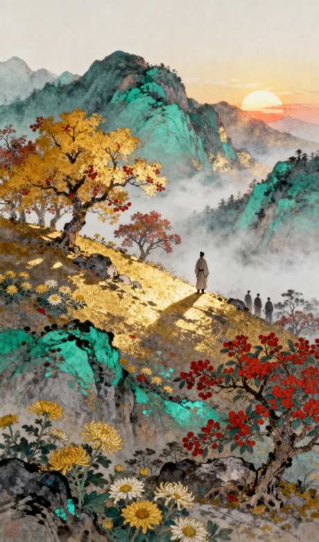 落日采菊归途_AI图片下载_采样_1152X2048像素-悬崖,游子,山脉-作品编号:2025101313175486-志˲͓͕͔͐͑͗ٚٛٙ设`网