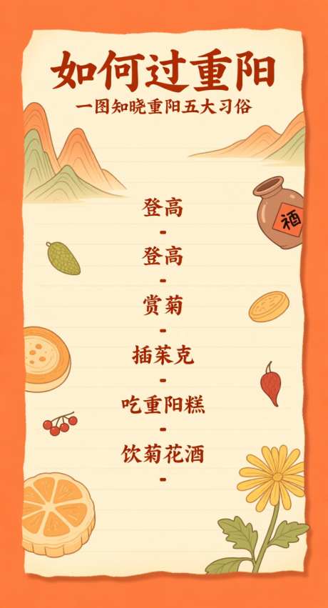 如何过重阳节_AI图片下载_采样_752X1392像素-吃重阳糕,插茱萸,赏菊-作品编号:2025101313448546-志ˉ设˰网