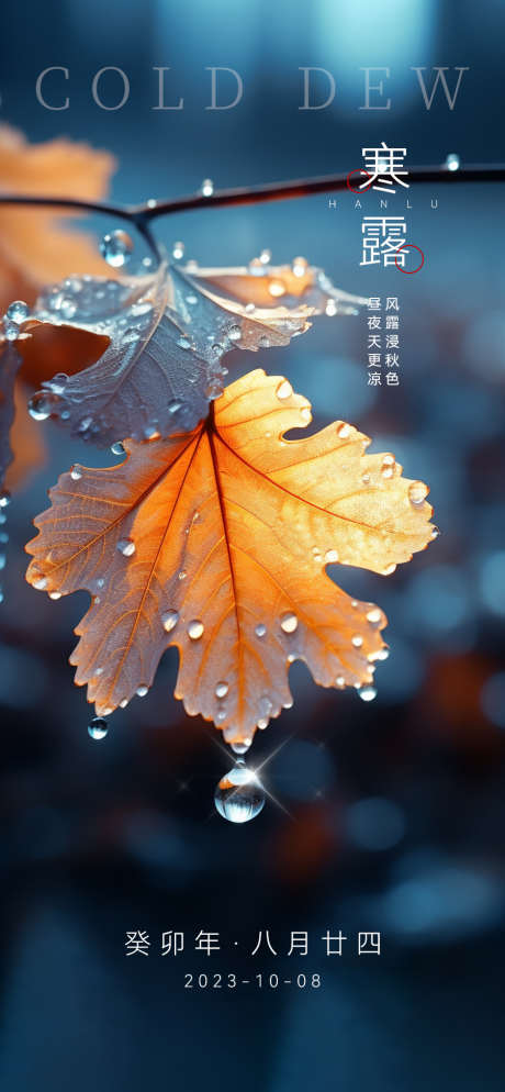 寒露二十四节气海报_源文件下载_PSD格式_900X1944像素-二十四节气,寒露,雨水-作品编号:2025101302534852-志’设˙网
