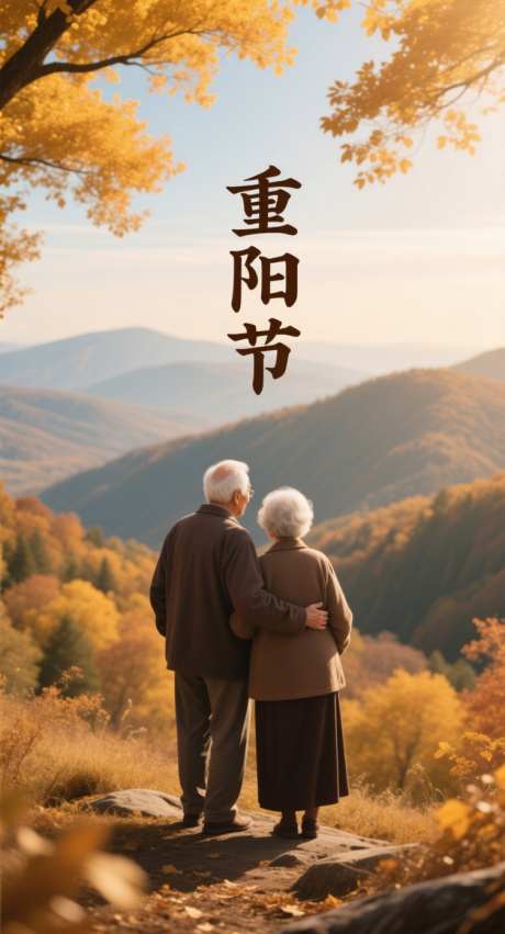 重阳节登高远望_AI图片下载_采样_752X1392像素-山峰,秋天,登高-作品编号:2025101409107076-志`设’网