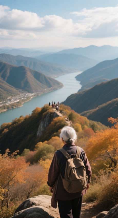 重阳登高望远_AI图片下载_采样_752X1392像素-重阳节,江河,风景-作品编号:2025101409379687-志˙设‛ۛ网