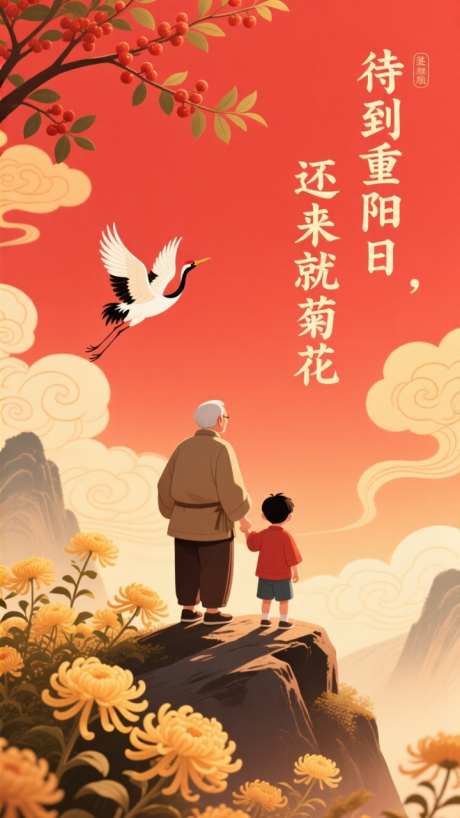 重阳节登高海报_AI图片下载_euler采样_720X1280像素-祥云,菊花,仙鹤-作品编号:2025101417426460-志˱设˲͓͕͔͐͑͗ٚٛٙ网