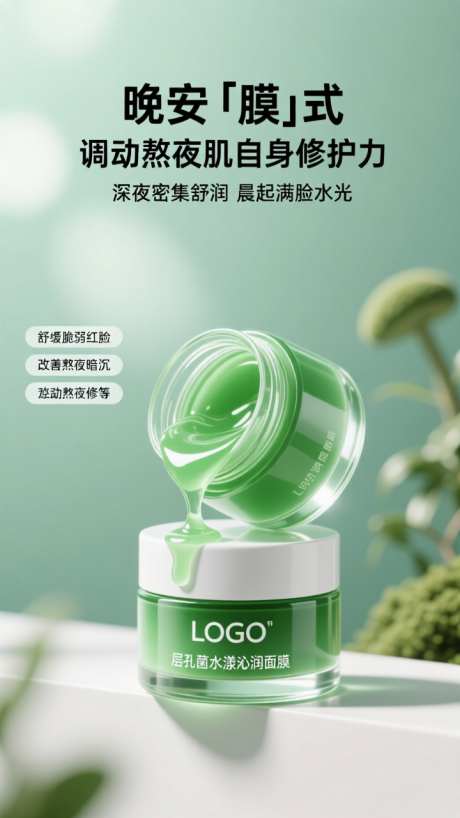 电商美妆产品宣传海报详情_AI图片下载_dpmpp_2m采样_720X1280像素-场景,C4D,绿色-作品编号:2025101509082424-志ˈ̹设ˇ网