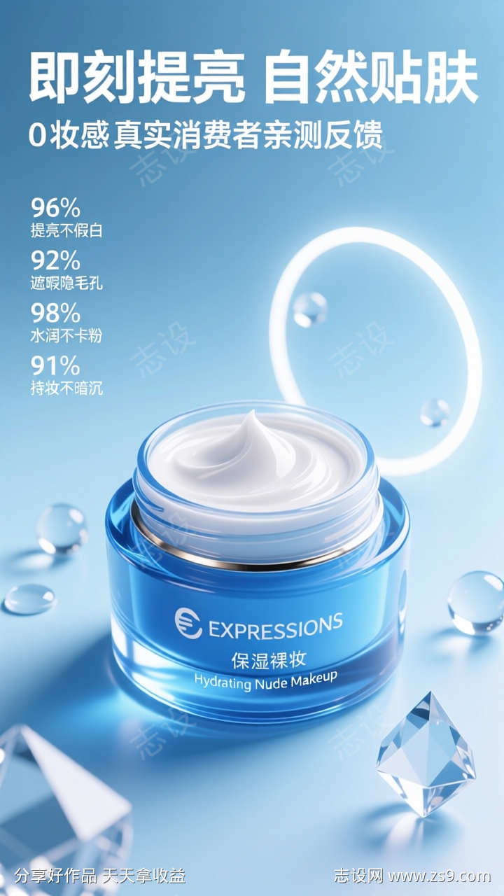 蓝色化妆品宣传海报