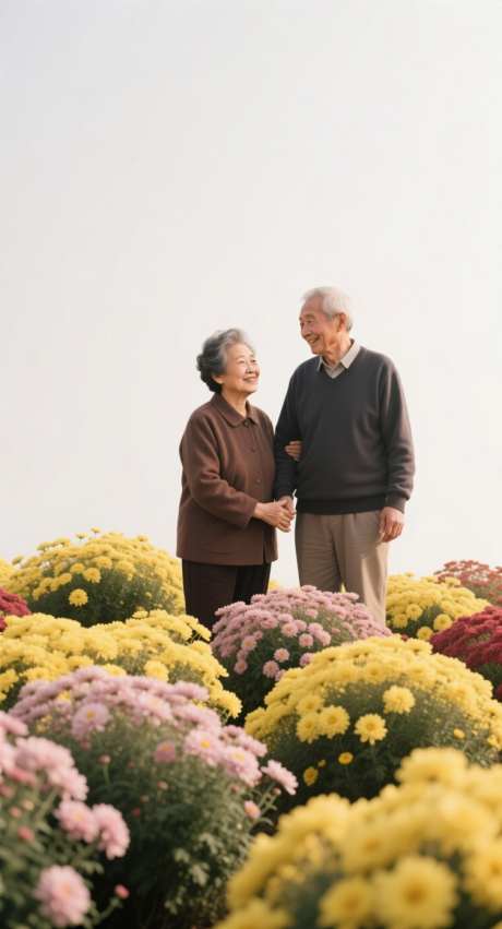 重阳节图片_AI图片下载_采样_752X1392像素-简约,菊花,老人-作品编号:2025101609399855-志ˆ设′网