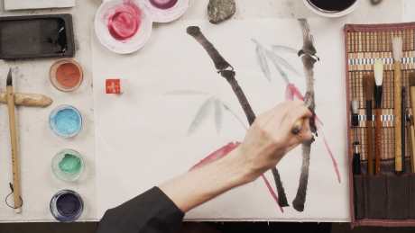 画水墨画竹子_视频素材下载_MP4格式_1920X1080像素-中国画,画画,竹子-作品编号:2025102008315439-志`设˙网