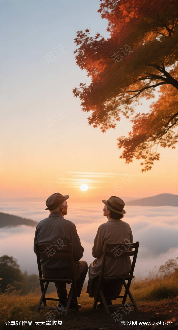 重阳节写实摄影海报