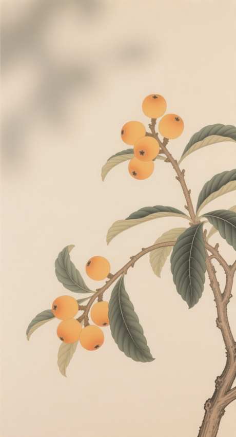 中国风国画工笔枇杷树_AI图片下载_采样_752X1392像素-中国风,国画,工笔-作品编号:2025101612433239-志˱设ˈ̹网