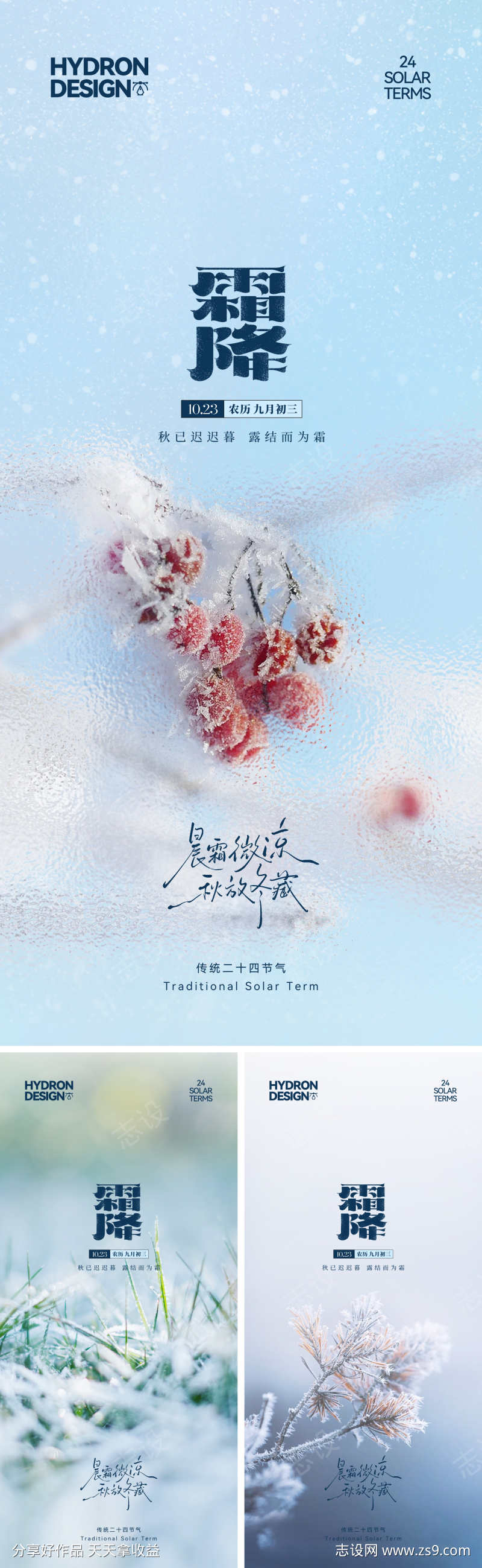 霜降节气海报