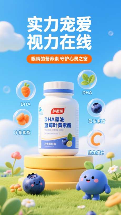 清新简约护眼保健品产品宣传海报_AI图片下载_dpmpp_2m采样_720X1280像素-宣传,产品,保健品-作品编号:2025101708376557-志ʹ֣֤֚֫֗ׄ设‛ۛ网