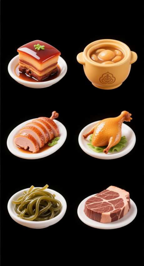 晶莹剔透美食六个图标插画_AI图片下载_采样_752X1392像素-插画,卡通,六个-作品编号:2025101714542126-志˜设˓网