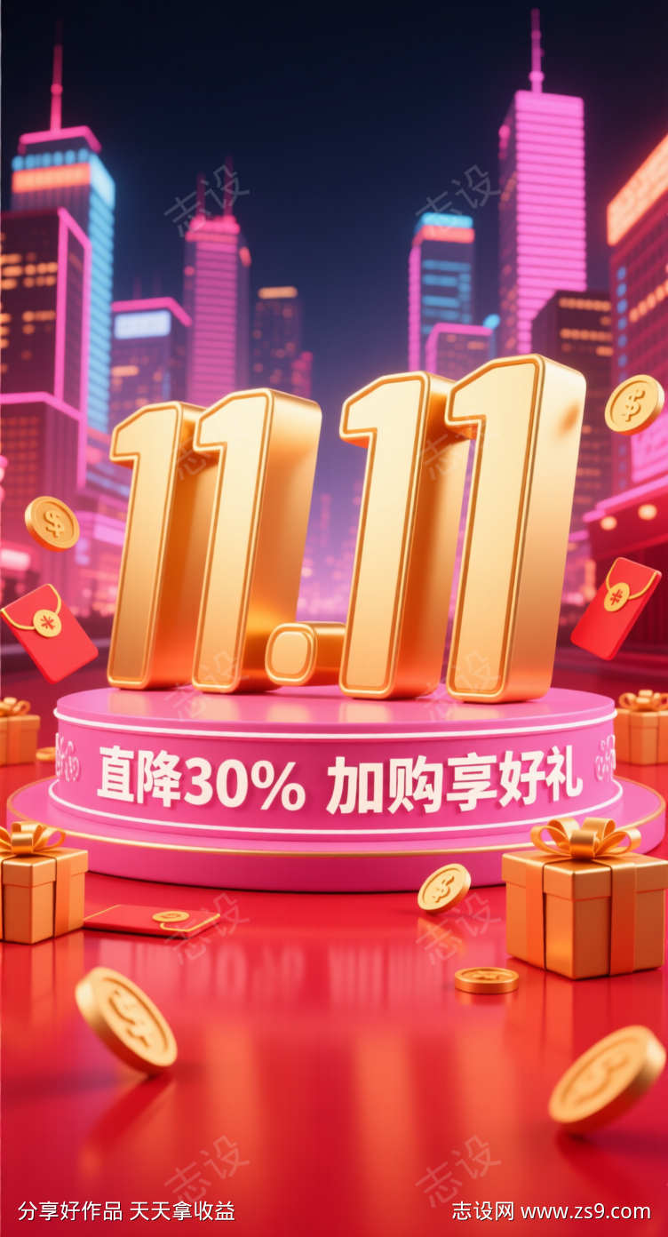双十一降价海报