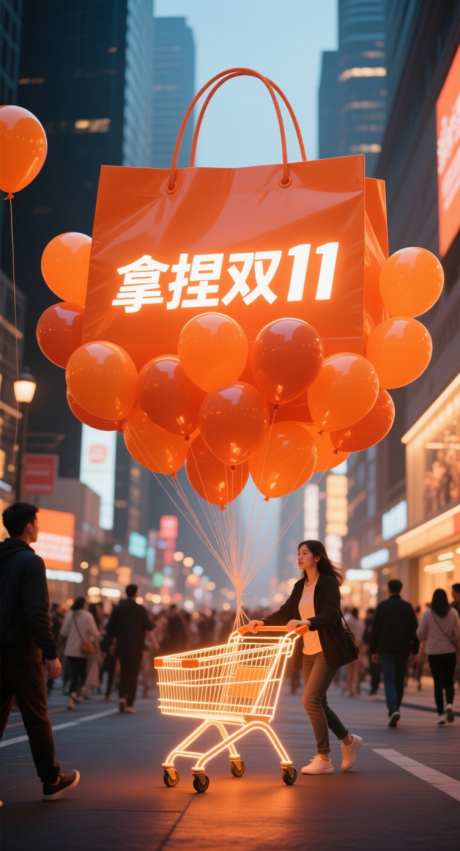 双十一拿捏海报_AI图片下载_采样_752X1392像素-购物,购物袋,气球-作品编号:2025101715558114-志˘设˒网
