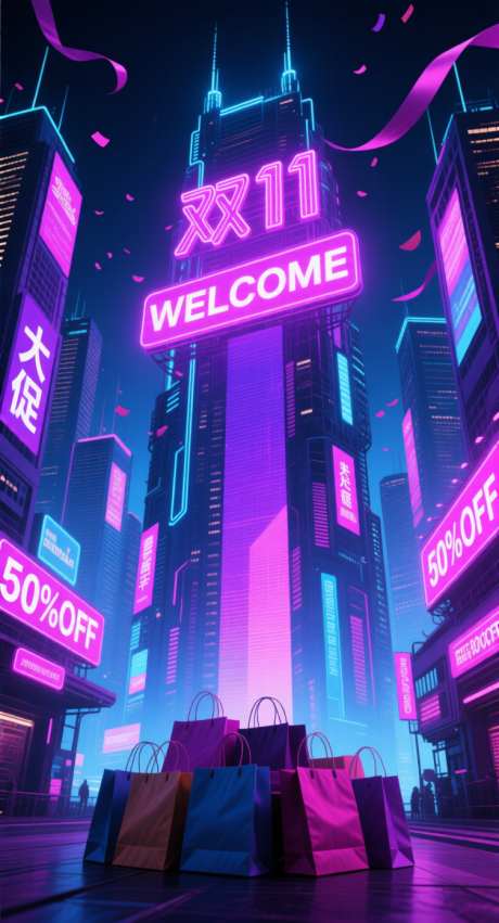 电商双十一购物节海报_AI图片下载_采样_752X1392像素-海报,购物,电商-作品编号:2025101717408018-志ˉ设˙网