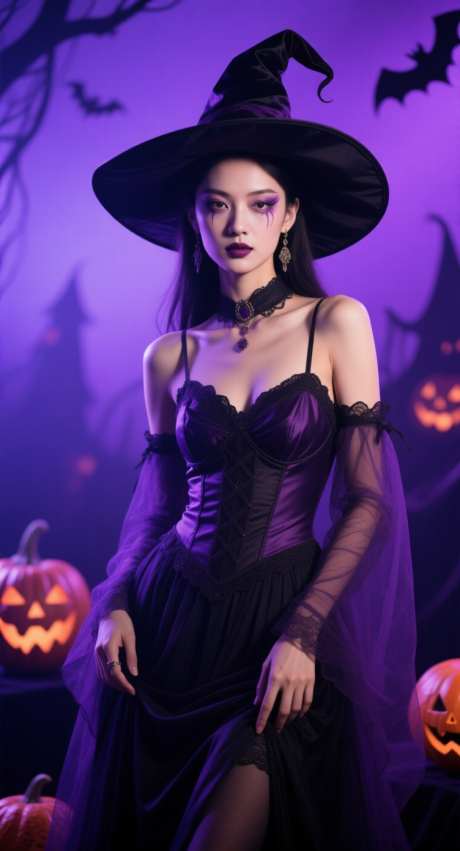 医美万圣节_AI图片下载_采样_752X1392像素-神秘,模特,医美-作品编号:2025101810127212-志˒设ˆ网