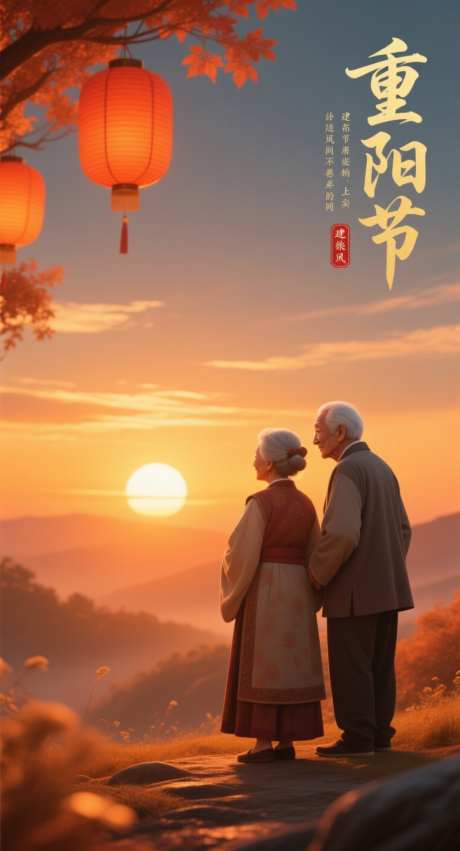 重阳节海报_AI图片下载_采样_752X1392像素-国潮风,海报,海报-作品编号:2025101910438421-志,设˜网