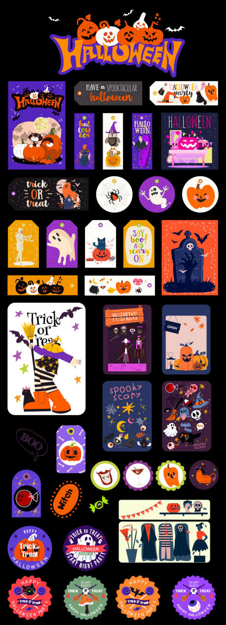 万圣节帖纸_源文件下载_AI格式_1125X3110像素-派对,狂欢夜,氛围-作品编号:2025102009589011-志ˇ设˰网