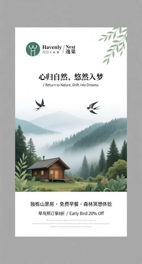 云镜云雾山景民宿品牌海报_AI图片下载_采样_752X1392像素-海报,云镜,云雾-作品编号:2025102008531328-志˱设’网
