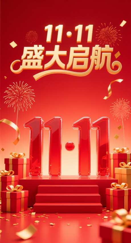 双十一声大启航_AI图片下载_采样_752X1392像素-礼盒,礼物,双十一-作品编号:2025102009413117-志`设˜网