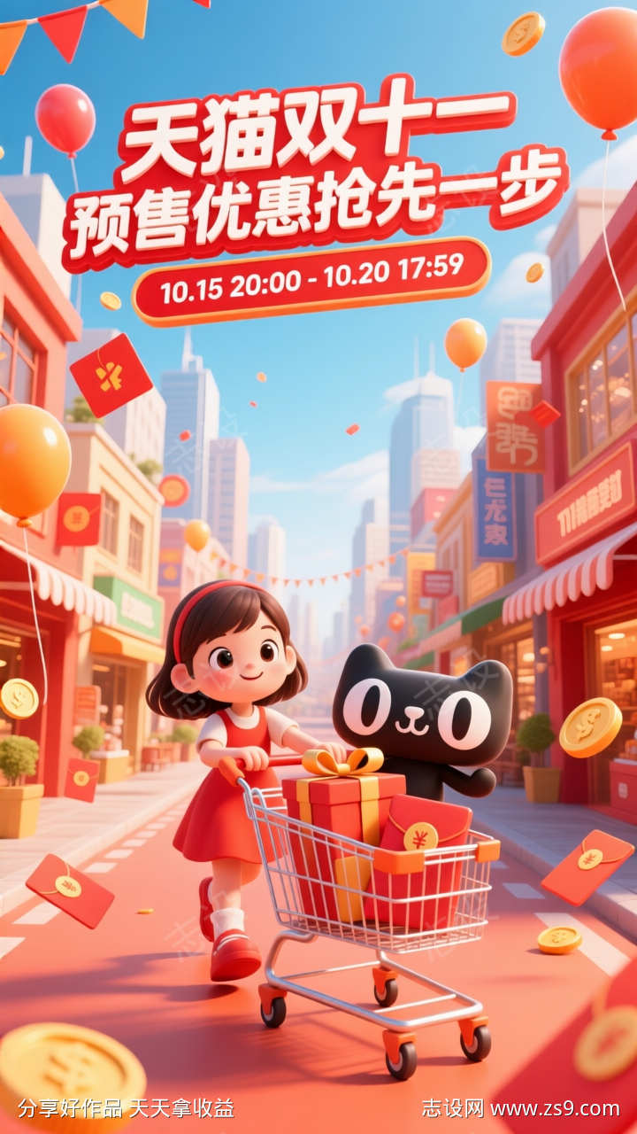 天猫双十一预售活动海报