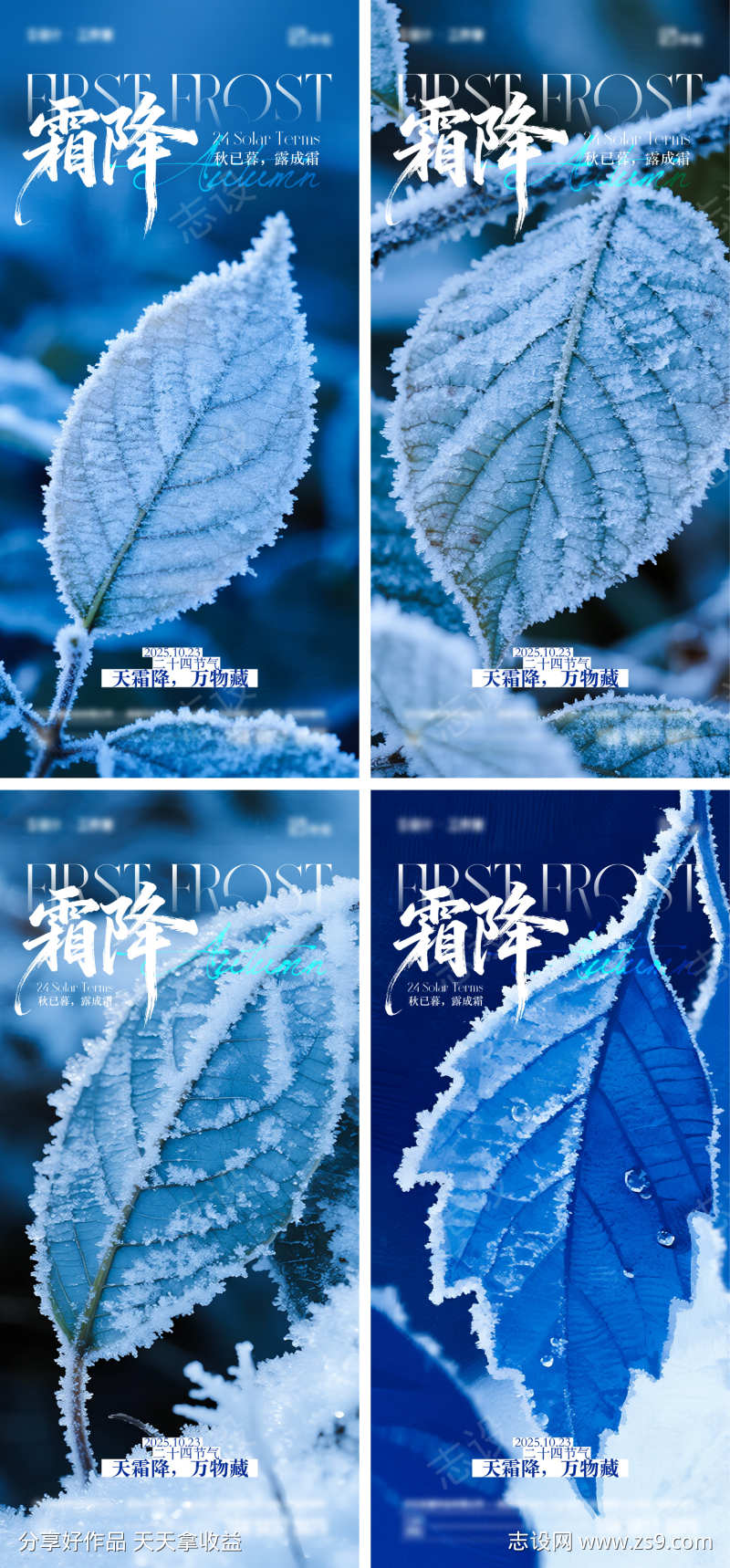 霜降节气海报