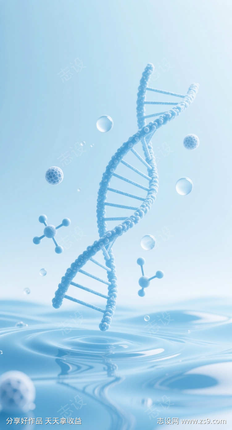 气泡液体波浪DNA链形状背景图
